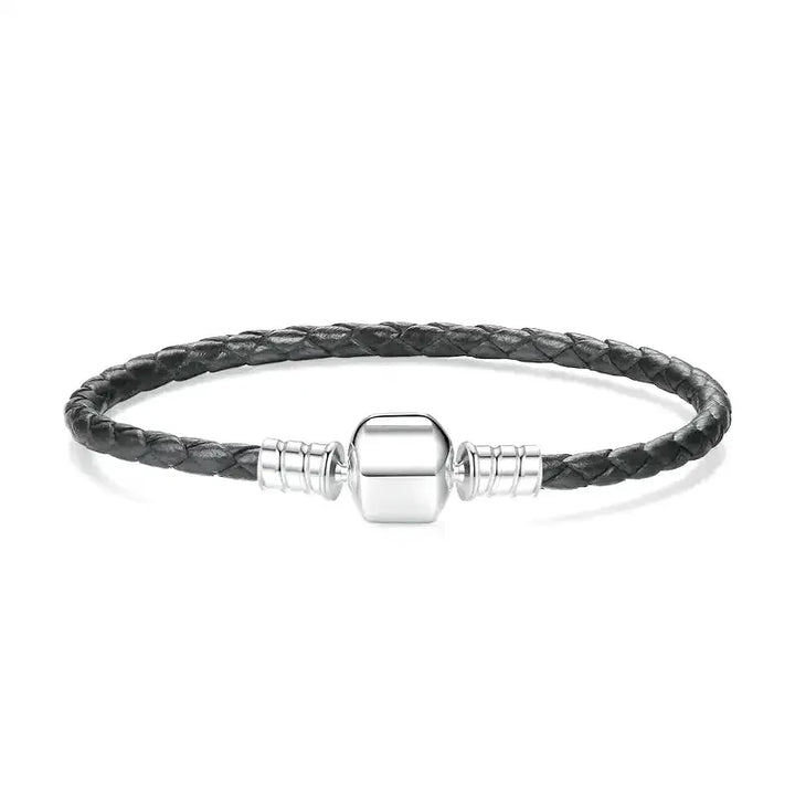 Čierny Kožený Náramok s Charms