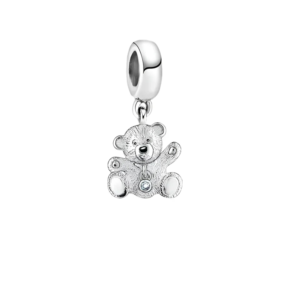 Strieborný Medvedík Charm